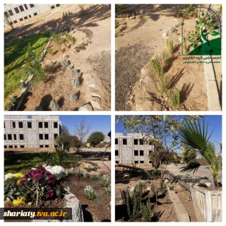 زیبا سازی، ساماندهی و گل آرایی محوطه‌ی فضای گلخانه دانشکده
