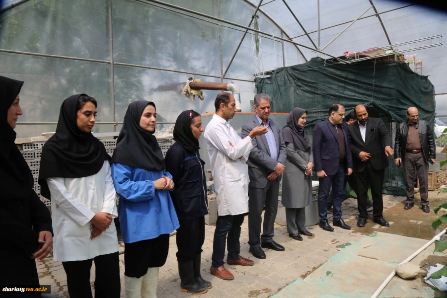 بازدید رئیس دانشگاه ملی مهارت از گلخانه دانشکده شریعتی و گفتگو با اساتید و دانشجویان 4