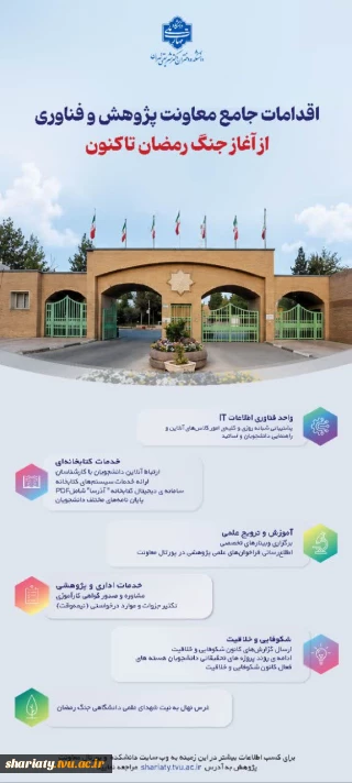 اقدامات جامع معاونت پژوهش و فناوری از آغاز جنگ رمضان تاکنون